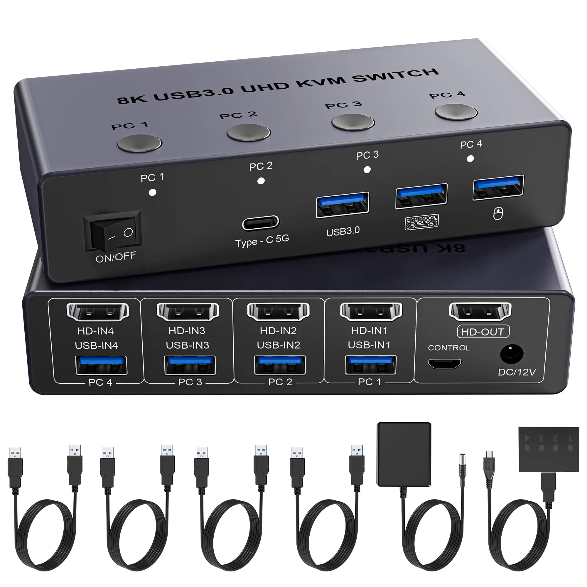 NEW 8K@60Hz HDMI KVM Switch 4 Computers 1 Monitor,USB 3.0 KVM Switches Share 4 USB 3.0 Ports Keyboard Mouse Hard Drives Printer
NEW 8K@60Hz HDMI KVM Switch 4 Computers 1 Monitor,USB 3.0 KVM Switches Share 4 USB 3.0 Ports Keyboard Mouse Hard Drives Printer