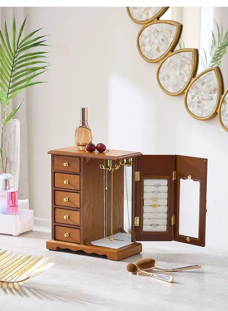 Large-capacity multi-layer drawer jewelry storage box for necklaces and accessories, with a retro and high-end solid wood textur
Large-capacity multi-layer drawer jewelry storage box for necklaces and accessories, with a retro and high-end solid wood textur