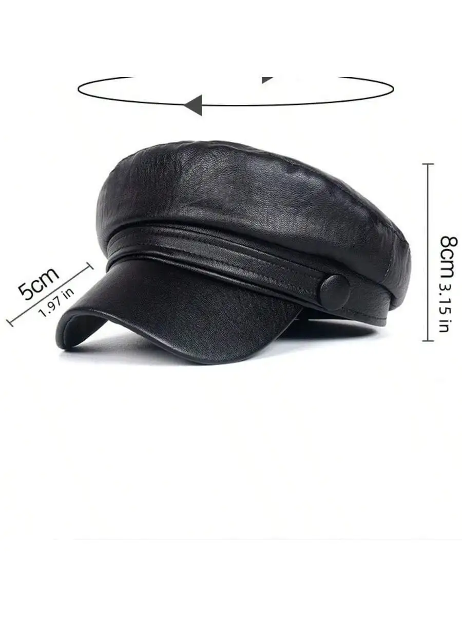 Womens Black PU Leather Retro Octagonal Cap British Style Beret
Womens Black PU Leather Retro Octagonal Cap British Style Beret