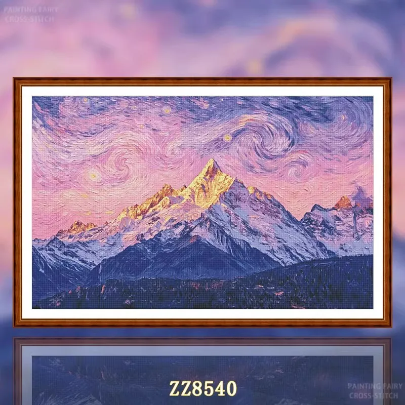 ZZ8540- Starry Night Snow Mountain 14CT 16CT 18CT Stamped Canvas Cross Stitch DIY Set Needlework Embroidery 66 Colors
ZZ8540- Starry Night Snow Mountain 14CT 16CT 18CT Stamped Canvas Cross Stitch DIY Set Needlework Embroidery 66 Colors