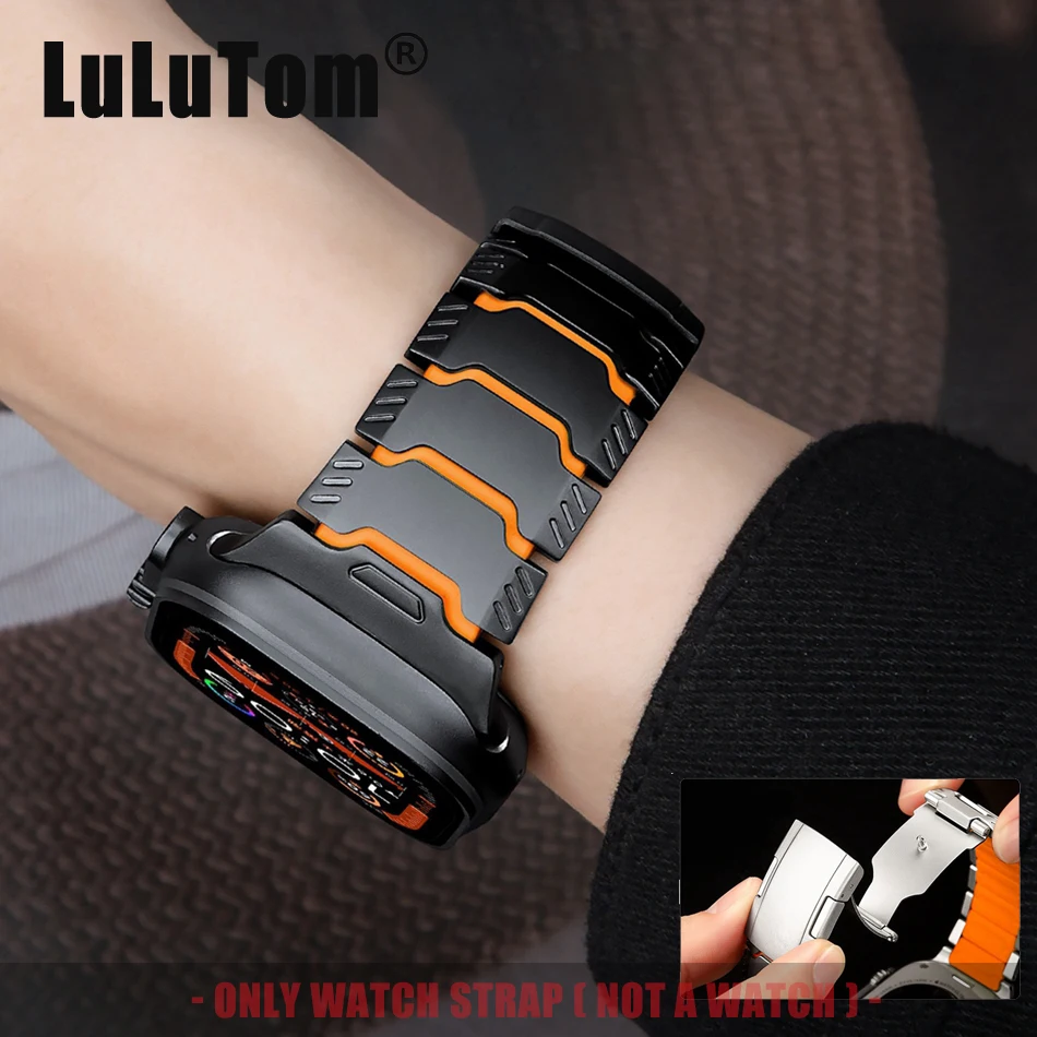 Titanium Silicone Bands For Apple Watch Ultra 3/2/1 Band 49/46/45/44/42mm Folding Clasp Strap iWatch Series 11/10/9/8/7/SE/6/5/4
Titanium Silicone Bands For Apple Watch Ultra 3/2/1 Band 49/46/45/44/42mm Folding Clasp Strap iWatch Series 11/10/9/8/7/SE/6/5/4