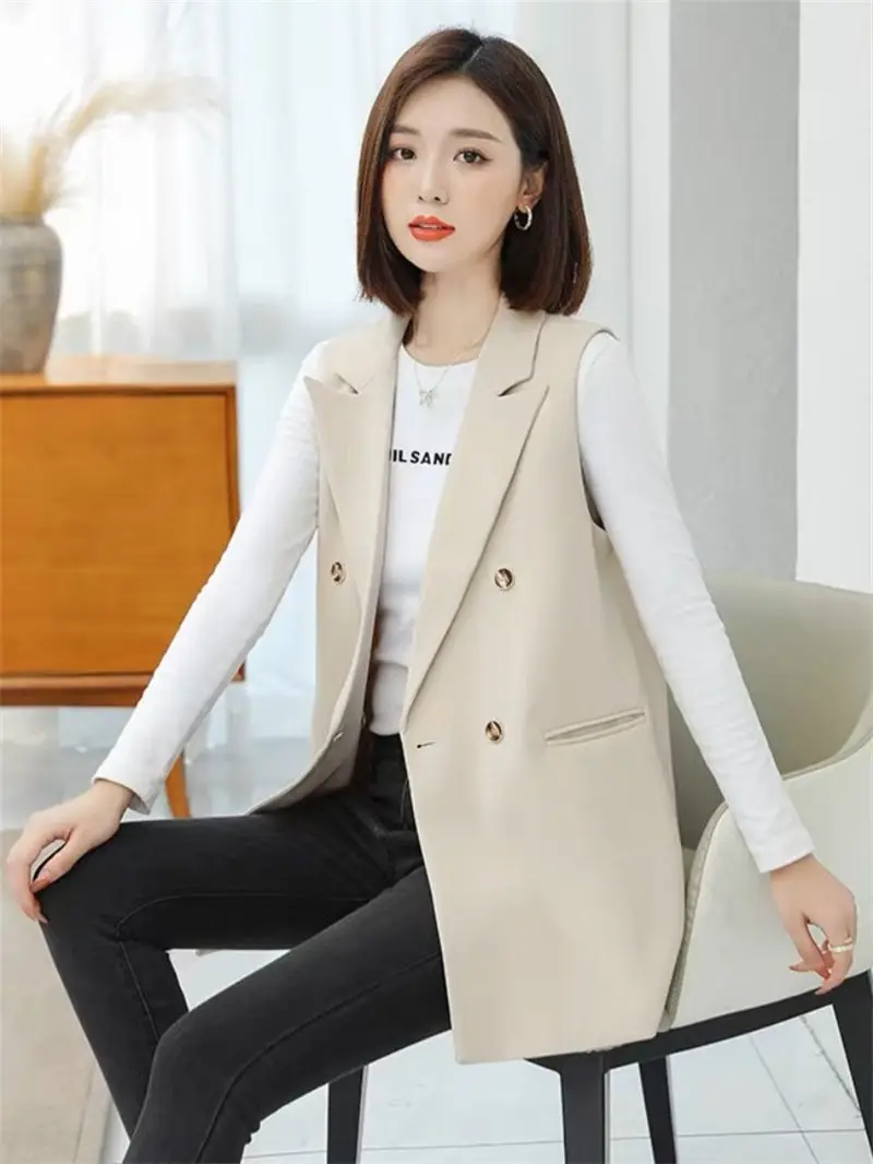 Double Breasted Suit Vest For Women's Spring And Autumn 2023 New Loose Korean Style Black Blazer Sleeveless Jacket Coat Z1190
Double Breasted Suit Vest For Women's Spring And Autumn 2023 New Loose Korean Style Black Blazer Sleeveless Jacket Coat Z1190