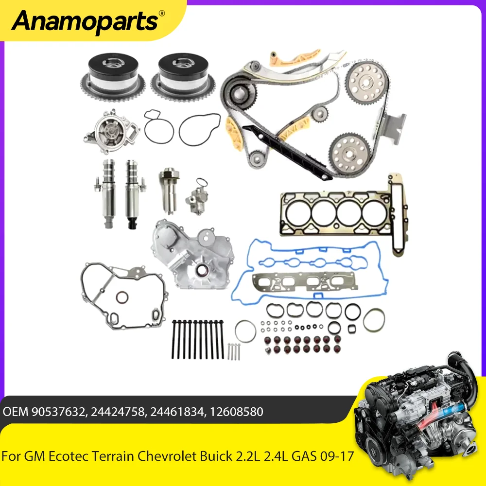 Engine Parts Timing Chain Kit VCT Selenoid Actuator Oil Water Pump Head Gasket set For GM Ecotec Chevrolet Buick 2.2L 2.4L 09-17
Engine Parts Timing Chain Kit VCT Selenoid Actuator Oil Water Pump Head Gasket set For GM Ecotec Chevrolet Buick 2.2L 2.4L 09-17
