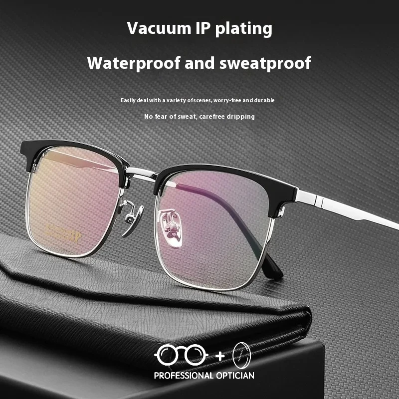 Pure Titanium Retro Square Glasses Frames with Browline Design, Prescription-Ready Eyewear for Men Lightweight Durable Frames
Pure Titanium Retro Square Glasses Frames with Browline Design, Prescription-Ready Eyewear for Men Lightweight Durable Frames