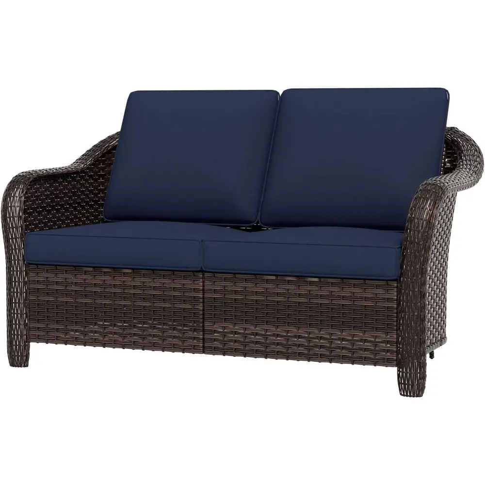 All-Weather 55 Wicker 2-Seater Loveseat with Cushions, Perfect for Patio, Backyard, Balcony, Poolside in Blue
All-Weather 55 Wicker 2-Seater Loveseat with Cushions, Perfect for Patio, Backyard, Balcony, Poolside in Blue