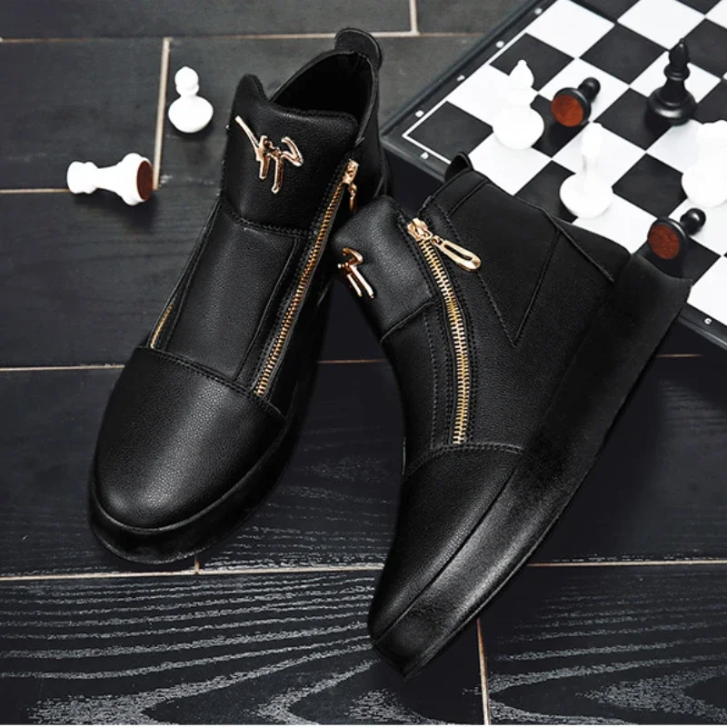 Fashion White Men Skateboard Shoes For Luxury Platform Sport Leather High Top Casual Shoes for Men Brand Ankle Boots
Fashion White Men Skateboard Shoes For Luxury Platform Sport Leather High Top Casual Shoes for Men Brand Ankle Boots