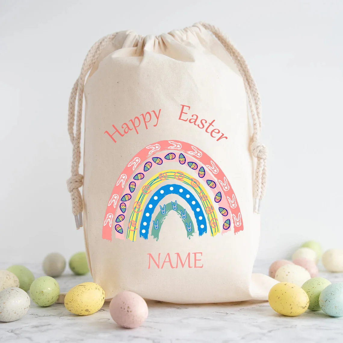 Personalized Happy Easter Gift Bag Custom Easter Sack for Kid Boy Girl Egg Hunt Game Basket Easter Party Favor Bags Supplies
Personalized Happy Easter Gift Bag Custom Easter Sack for Kid Boy Girl Egg Hunt Game Basket Easter Party Favor Bags Supplies