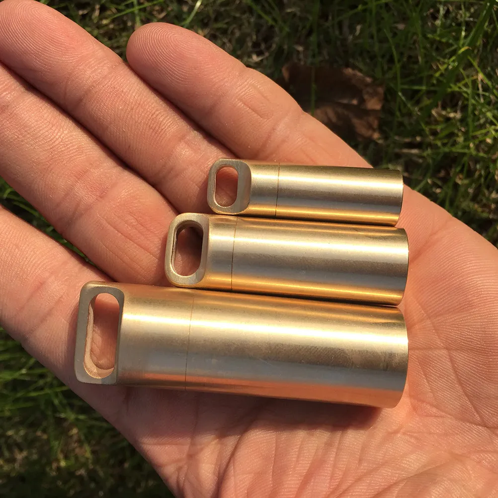 3pcs Bottle Hang-Able Brass Waterproof Holder Portable Mini Medicine Case Container for Travel Outdoor Camping (Golden)
3pcs Bottle Hang-Able Brass Waterproof Holder Portable Mini Medicine Case Container for Travel Outdoor Camping (Golden)
