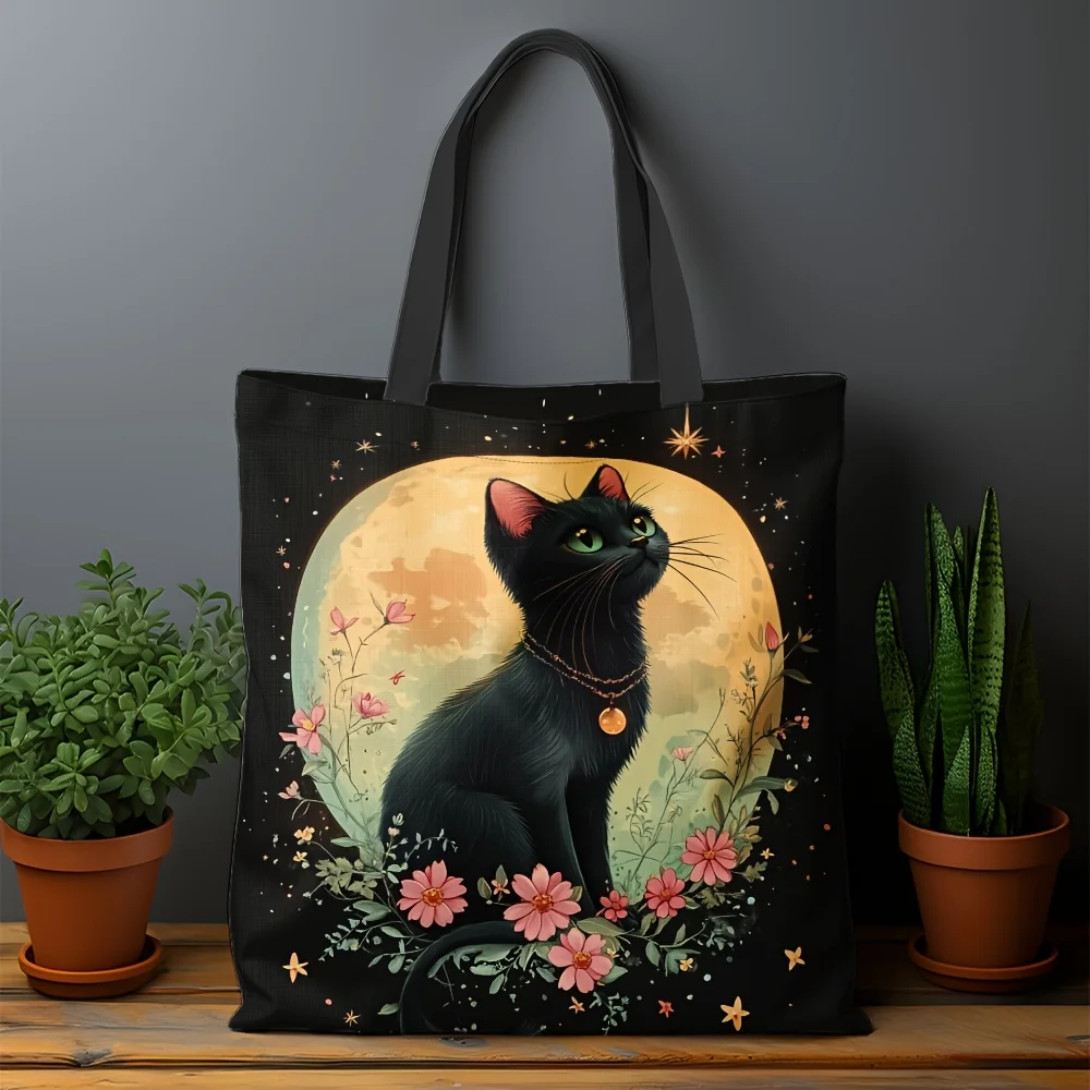 1pc Charming Black Cat & Floral Wreath Tote Bag - Durable, Spacious Shoulder Bag for Women | Perfect for Shopping
1pc Charming Black Cat & Floral Wreath Tote Bag - Durable, Spacious Shoulder Bag for Women | Perfect for Shopping