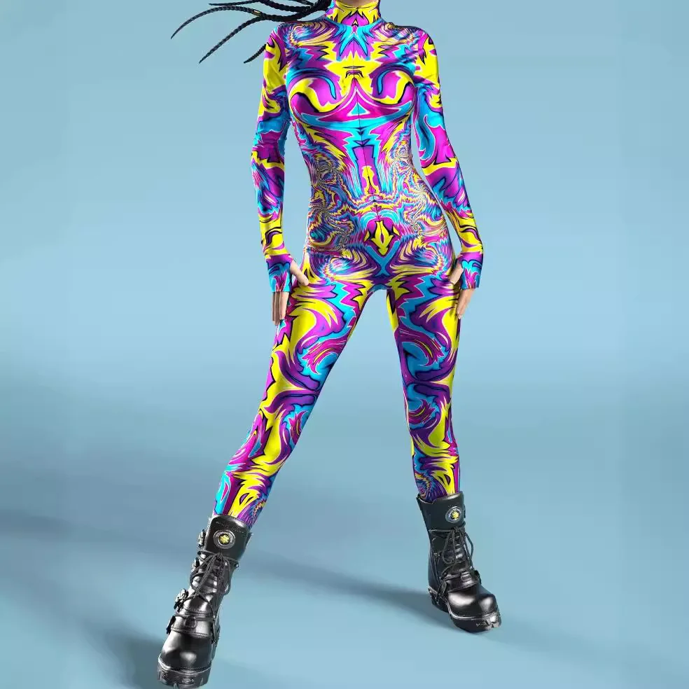 Colorful Rainbow Abstract 3D Geometry Print Women Sexy Skinny Bodysuit Carnival Holiday Party Cosplay Costumes Fancy Jumpsuit
Colorful Rainbow Abstract 3D Geometry Print Women Sexy Skinny Bodysuit Carnival Holiday Party Cosplay Costumes Fancy Jumpsuit