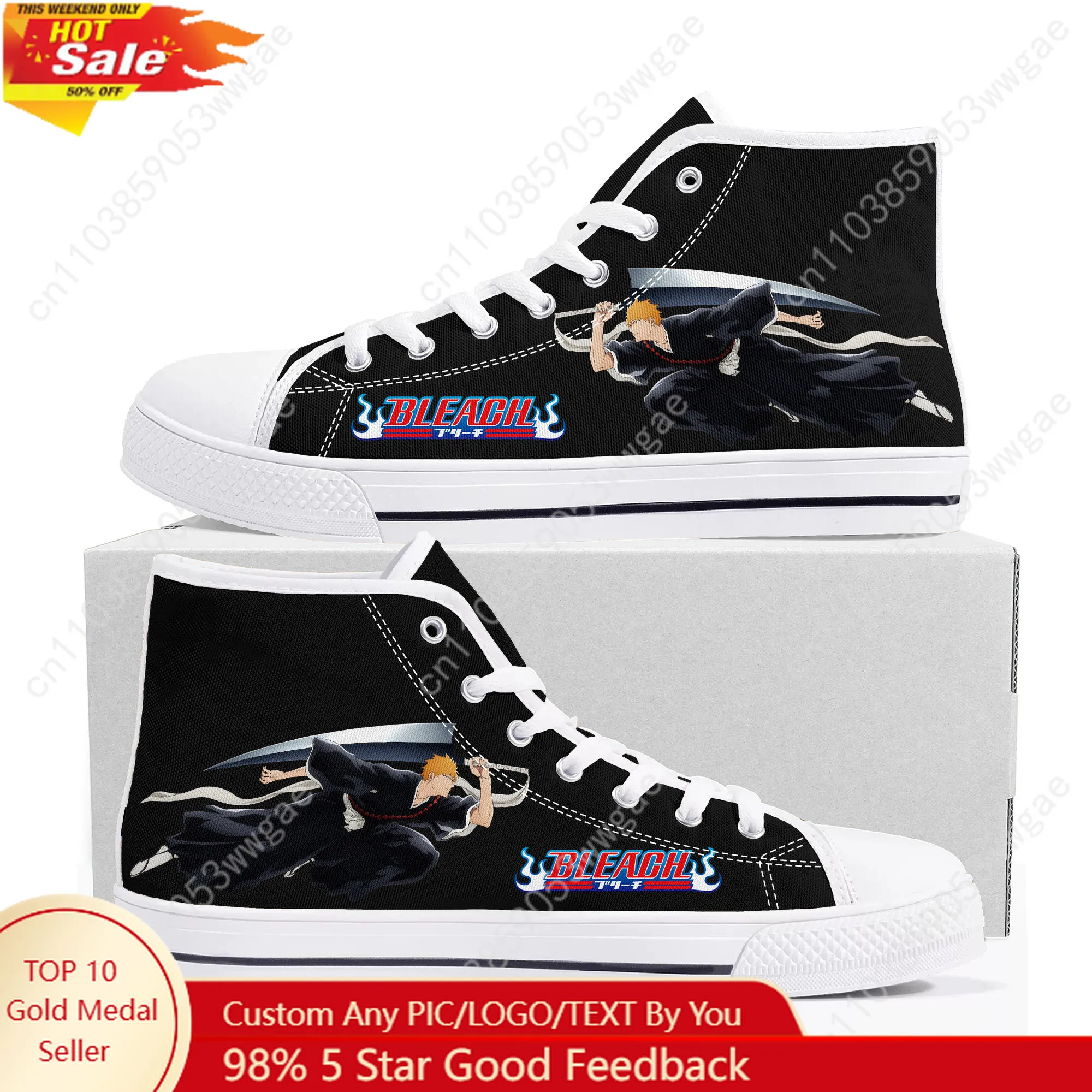 Bleach High Top Sneakers Mens Womens Teenagers High Quality Canva Sneaker Comfortable Casual Couple Shoes Anime Customized Shoes
Bleach High Top Sneakers Mens Womens Teenagers High Quality Canva Sneaker Comfortable Casual Couple Shoes Anime Customized Shoes