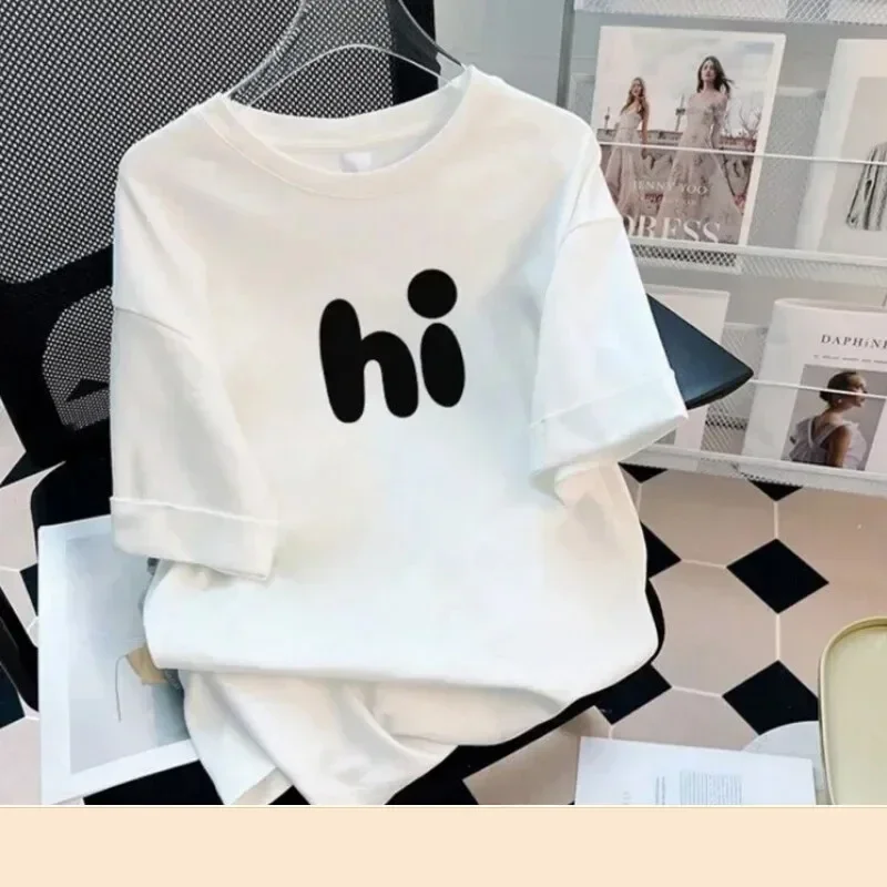 Fashion Women T-shirt 2025 New Summer White Short Sleeve T Shirt Female Harajuku Loose Casual Round Neck Tee Unisex Clothes Top
Fashion Women T-shirt 2025 New Summer White Short Sleeve T Shirt Female Harajuku Loose Casual Round Neck Tee Unisex Clothes Top