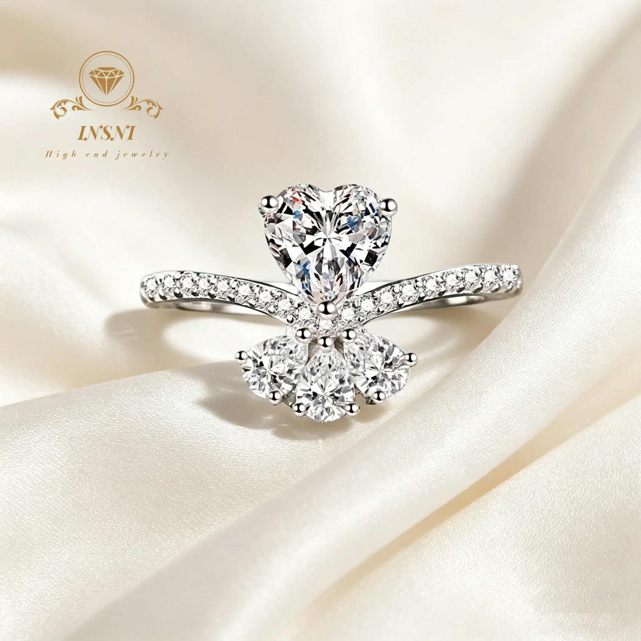 D Color Moissanite Heart Bouquet Ring S925 Silver Elegant Gift Women Affordable Light Luxury Jewelry Daily Wedding Dress
D Color Moissanite Heart Bouquet Ring S925 Silver Elegant Gift Women Affordable Light Luxury Jewelry Daily Wedding Dress