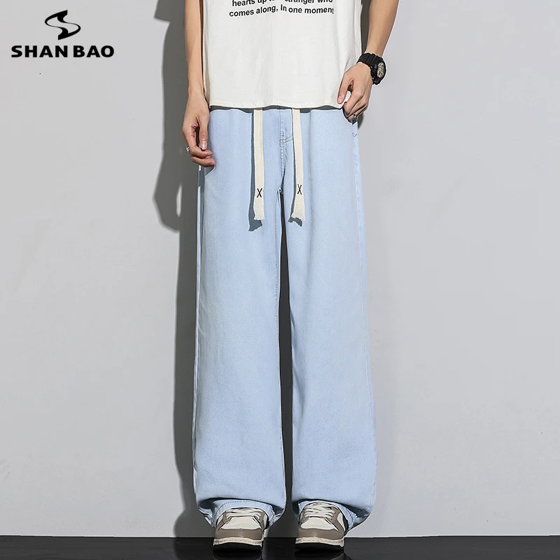 SHAN BAO spring summer brand lyocell lightweight straight men's straight loose jeans elastic waist drawstring boy thin trousers
SHAN BAO spring summer brand lyocell lightweight straight men's straight loose jeans elastic waist drawstring boy thin trousers