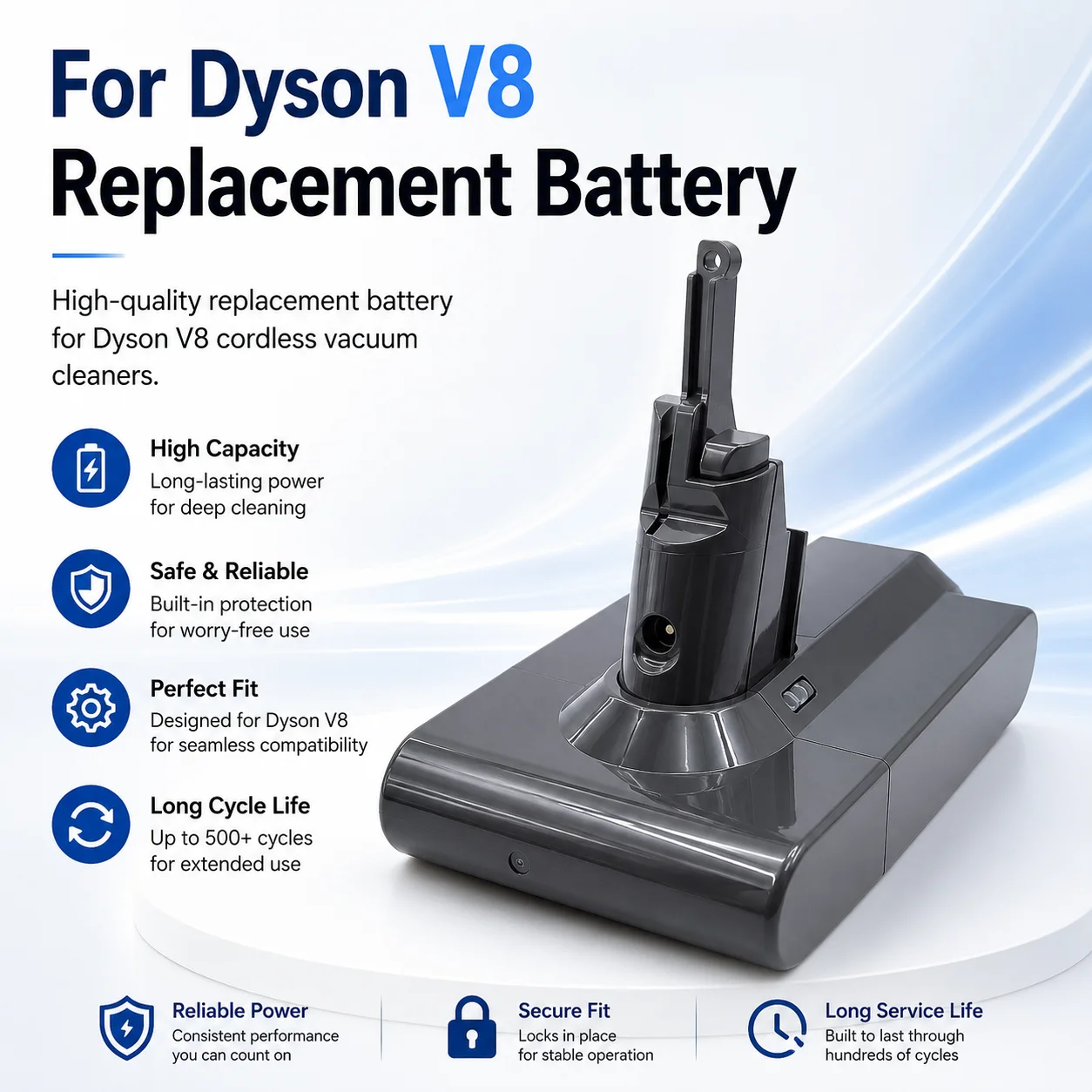 21.6V 16800mAh/28000mAh Replacement Battery for Dyson V8 Absolute Animal Fluffy Slim SV10 SV10K 967834 Cordless Vacuum Cleaner
21.6V 16800mAh/28000mAh Replacement Battery for Dyson V8 Absolute Animal Fluffy Slim SV10 SV10K 967834 Cordless Vacuum Cleaner