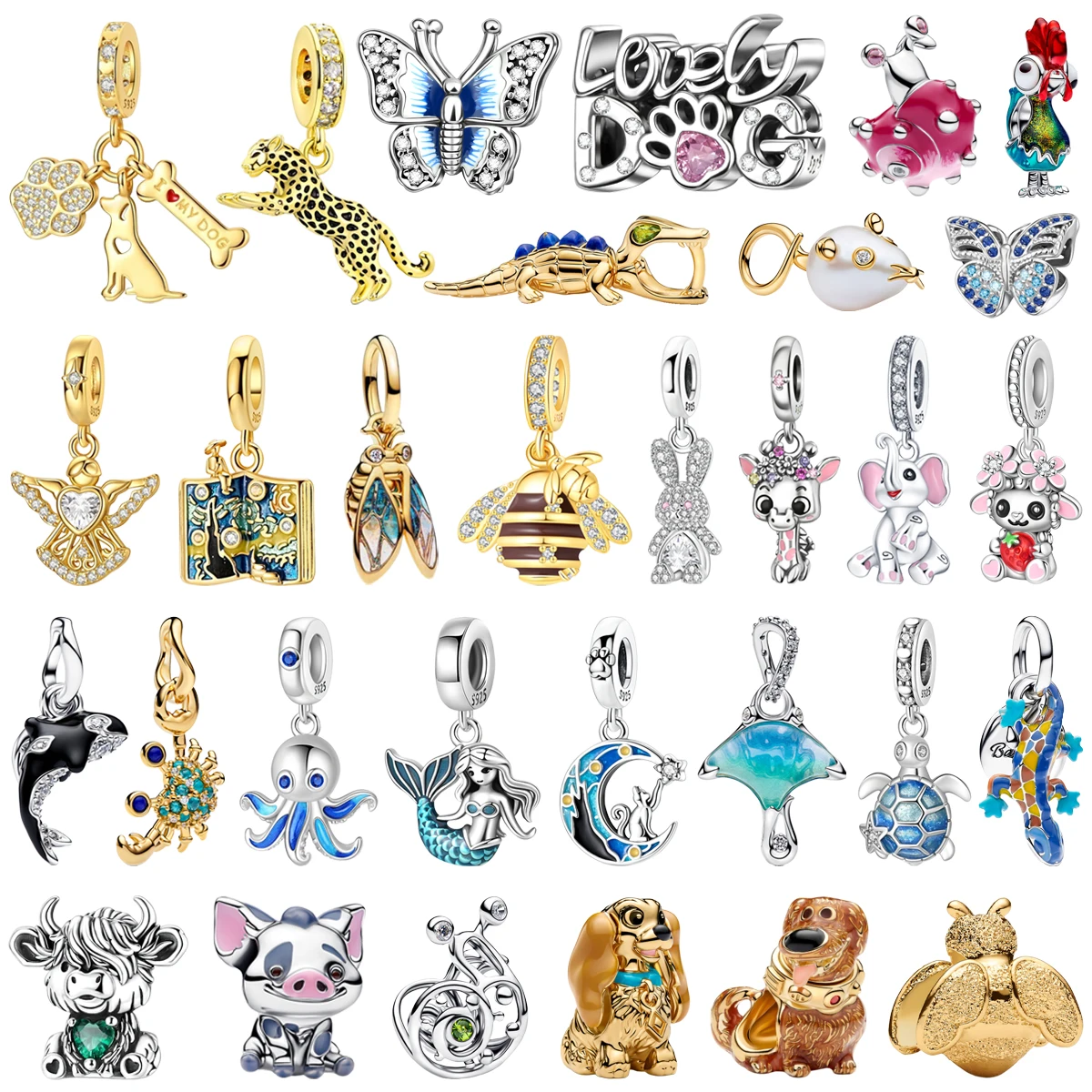 Original 925 Sterling Silver Animal Crab Octopus Fish Crocodile Butterfly Beads Pendants Fit Bracelet Necklace DIY Jewelry Gift
Original 925 Sterling Silver Animal Crab Octopus Fish Crocodile Butterfly Beads Pendants Fit Bracelet Necklace DIY Jewelry Gift