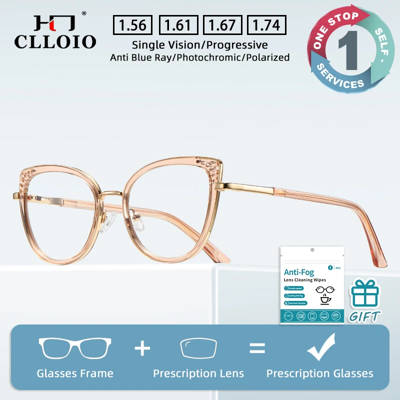 CLLOIO Fashion Anti Blue Ray Cat Eye Frame Women Hollow Personalized Prescription Myopia Glasses Photochromic Optical Glasses
CLLOIO Fashion Anti Blue Ray Cat Eye Frame Women Hollow Personalized Prescription Myopia Glasses Photochromic Optical Glasses