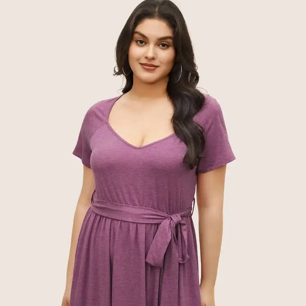 Size Large Women's 2025 New V-neck Waist Cinched Pocket Short Sleeved Long Skirt Casual Dress Party Summer Elegantes Casual Y2k
Size Large Women's 2025 New V-neck Waist Cinched Pocket Short Sleeved Long Skirt Casual Dress Party Summer Elegantes Casual Y2k