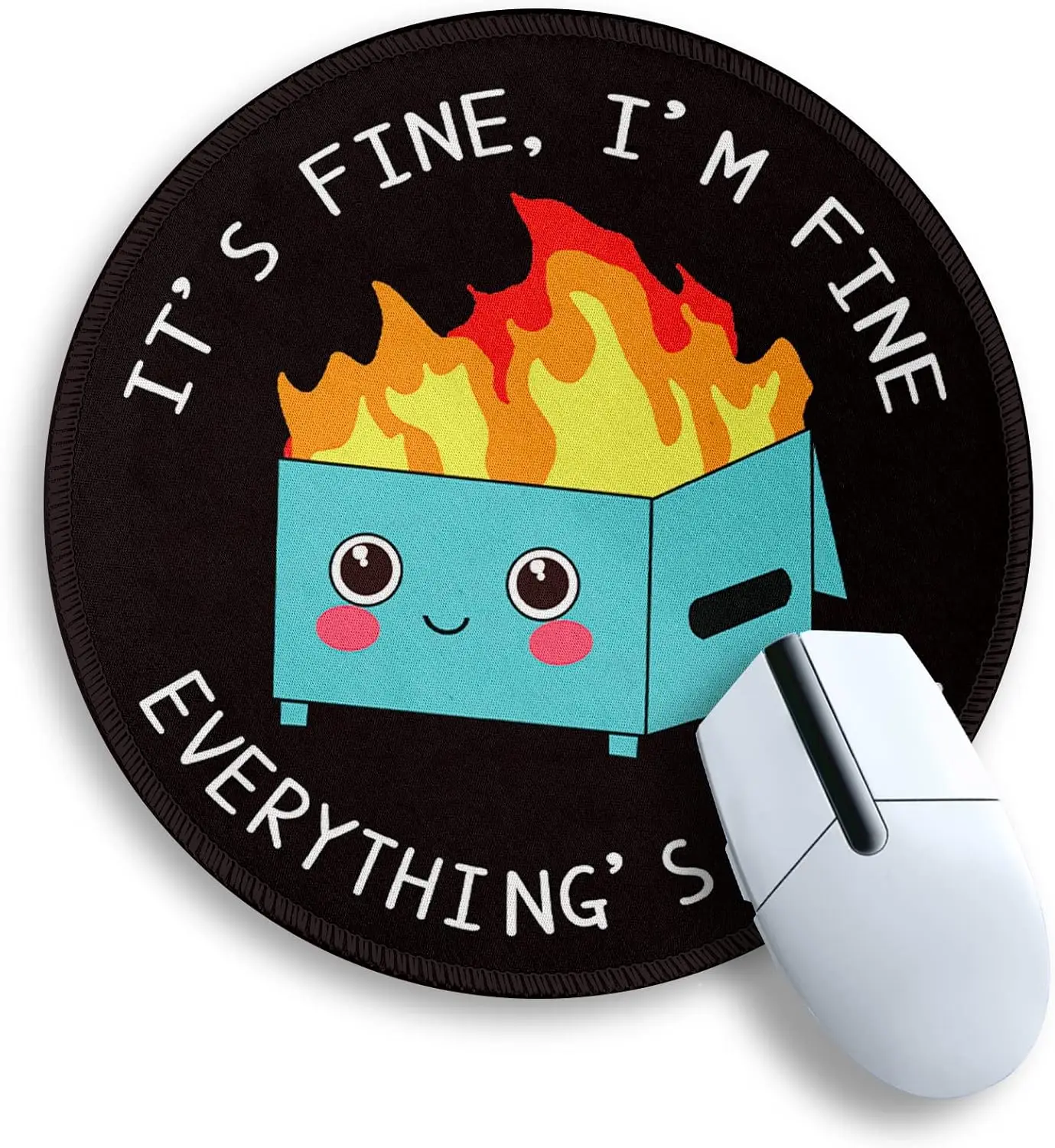 Round Mouse Pad 8.6" - Funny Dumpster on Fire Design, Stitched Edge, Non-Slip Rubber Base
Round Mouse Pad 8.6" - Funny Dumpster on Fire Design, Stitched Edge, Non-Slip Rubber Base