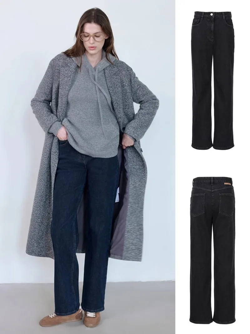 MICOAT Women's High Waist Straight Leg Fce Lined Denim Jeans Autumn Winter Casual Sle Leather Tag Slimming Pants
MICOAT Women's High Waist Straight Leg Fce Lined Denim Jeans Autumn Winter Casual Sle Leather Tag Slimming Pants