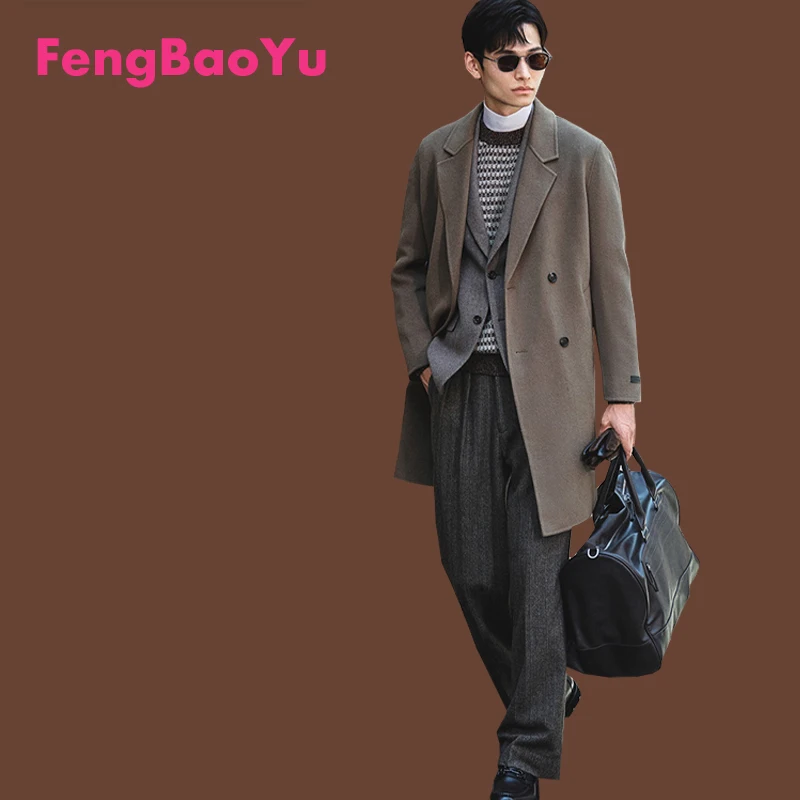 Мужское пальто из 100% двусторонней шерсти с двойными передними пуговицами, классическая одежда для деловой повседневной одежды, большой размер, свободный крой
Мужское пальто из 100% двусторонней шерсти с двойными передними пуговицами, классическая одежда для деловой повседневной одежды, большой размер, свободный крой