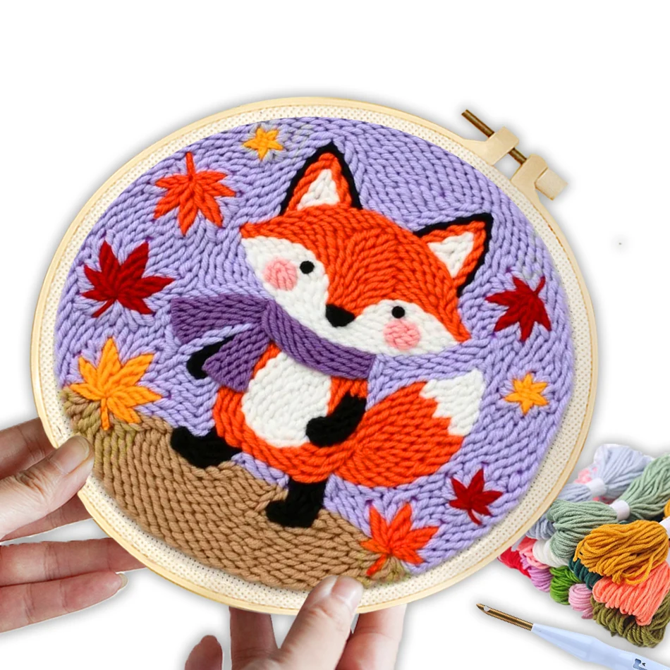 CHENISTORY embroidery punch needle with frame 20X20cm fox for beginners Small Crafts for needlework and creativity Yarn stitch
CHENISTORY embroidery punch needle with frame 20X20cm fox for beginners Small Crafts for needlework and creativity Yarn stitch