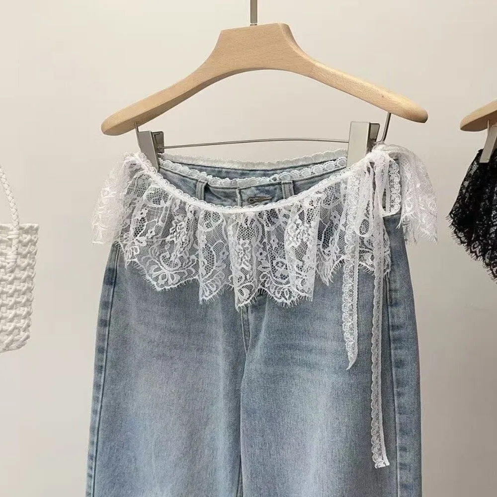 Jeans Pants Decor Embroidered Flower Lace Mini Skirt See Through Irregular Ruched Skirts Lace-up Design Harajuku Pleated Skirts
Jeans Pants Decor Embroidered Flower Lace Mini Skirt See Through Irregular Ruched Skirts Lace-up Design Harajuku Pleated Skirts