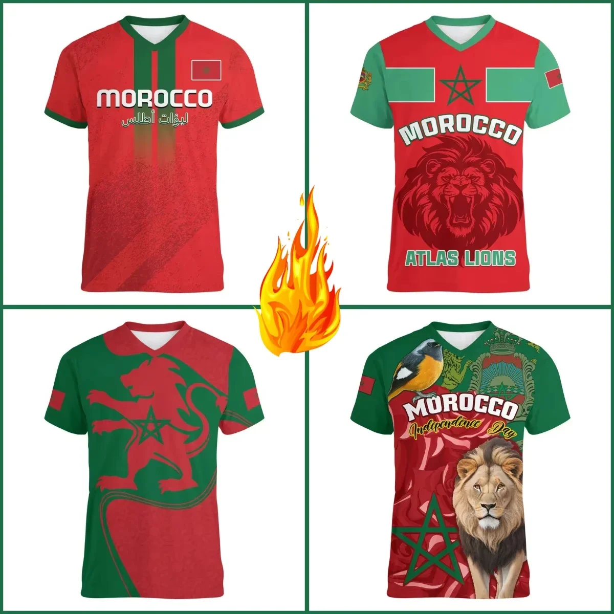 Morocco Football T Shirt for Men Cool 3d Printed Moroccan Sports V Neck T-shirt Tops Short Sleeve Summer Soccer Tee Shirts
Morocco Football T Shirt for Men Cool 3d Printed Moroccan Sports V Neck T-shirt Tops Short Sleeve Summer Soccer Tee Shirts