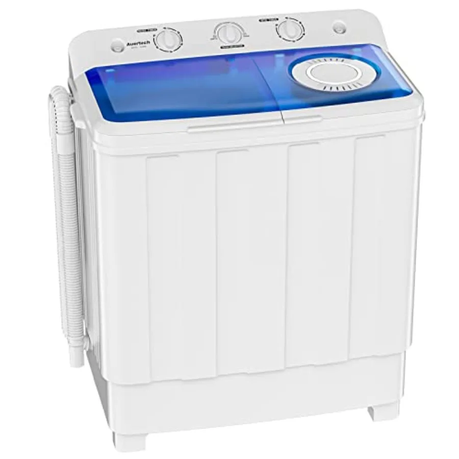Portable washing machine for dorms, apartments, RVs: twin tub, 28lbs capacity, semi-automatic, 18lbs washer + 10lbs spinner, co
Portable washing machine for dorms, apartments, RVs: twin tub, 28lbs capacity, semi-automatic, 18lbs washer + 10lbs spinner, co