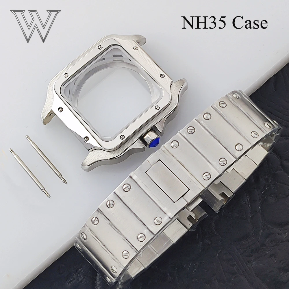 NH35 38mm Square Watch Case 904L Stainless Steel Watch Box for Santos Modification Parts For NH34 NH35 NH36 NH38 NH70 Movements
NH35 38mm Square Watch Case 904L Stainless Steel Watch Box for Santos Modification Parts For NH34 NH35 NH36 NH38 NH70 Movements
