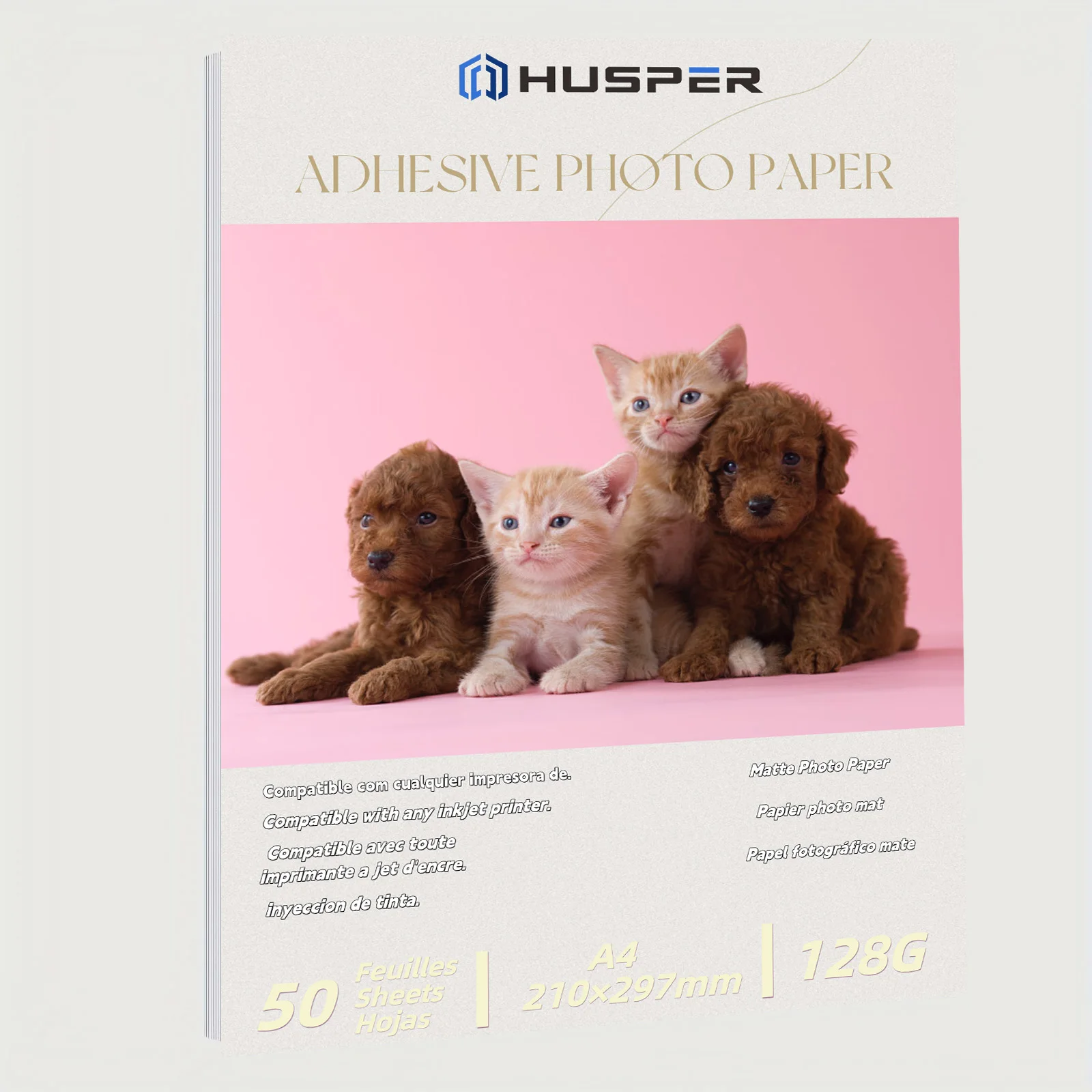 HUSPER A4 Size Self-Adhesive Matte Sticker Paper for Inkjet Printer 50 Sheets 128G Photo Paper
HUSPER A4 Size Self-Adhesive Matte Sticker Paper for Inkjet Printer 50 Sheets 128G Photo Paper