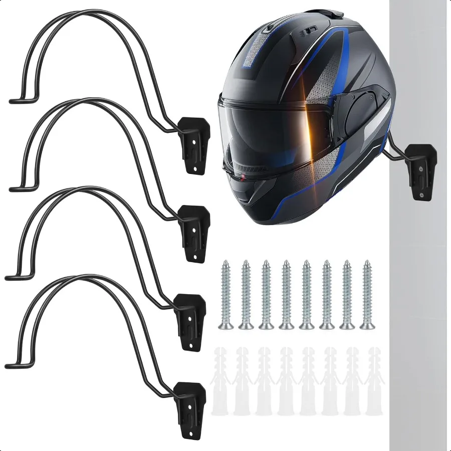 Motorcycle Helmet Holder Wall Mount Multifunctional Metal Hanger Rack Motorcycle Accories for Hats Mask Garage 4pack 
Motorcycle Helmet Holder Wall Mount Multifunctional Metal Hanger Rack Motorcycle Accories for Hats Mask Garage 4pack