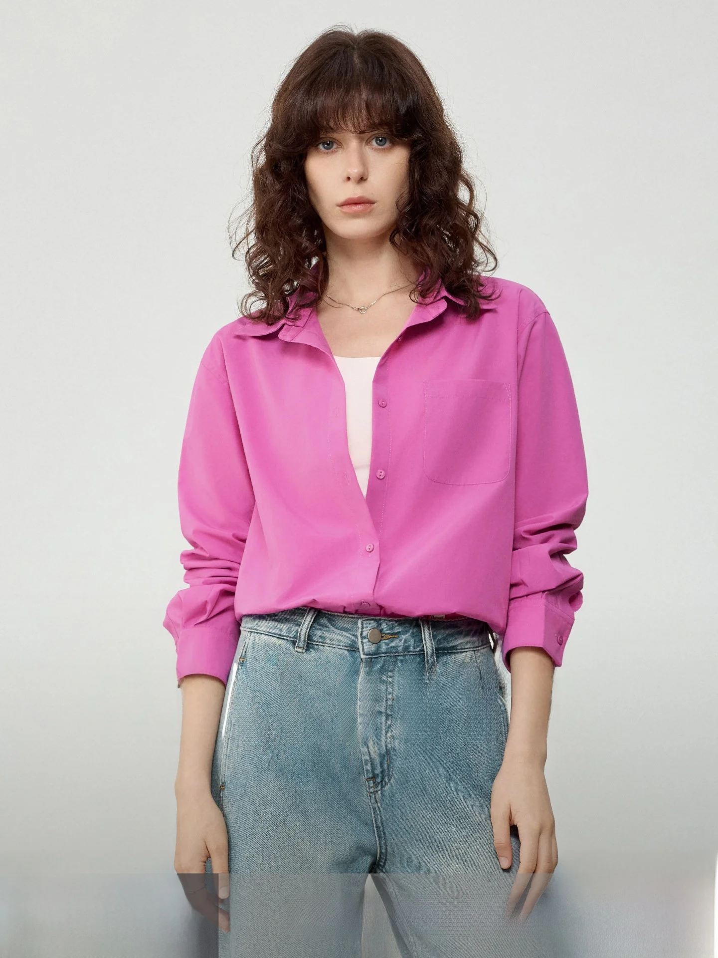 Spring Summer Loose Casual Long Sleeve Shirt Women's Commute Style French Cotton Polyester Blend V-neck Button-up Pure Color
Spring Summer Loose Casual Long Sleeve Shirt Women's Commute Style French Cotton Polyester Blend V-neck Button-up Pure Color