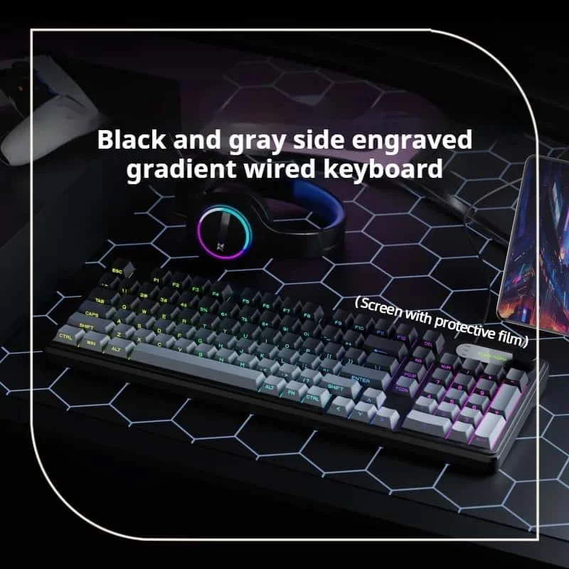 EWEADN 99-Key Wired Gaming Keyboard RGB Backlit Side Gradient Keycaps Multimedia Knob Display Anti-Ghosting PC Mac
EWEADN 99-Key Wired Gaming Keyboard RGB Backlit Side Gradient Keycaps Multimedia Knob Display Anti-Ghosting PC Mac