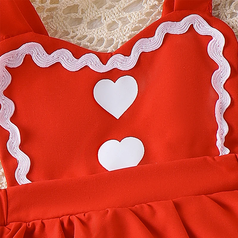 Baby Girls Romper Dress Infant Sleeveless Heart Print Lace Trim Hem Romper
Baby Girls Romper Dress Infant Sleeveless Heart Print Lace Trim Hem Romper
