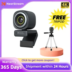 Nearstream 4K Webcam HDR 1080P@60FPS Noise Canceling Mic 45°-95°Adjustable FOV Auto Focus AI Framing for PC Nearstream 4K Webcam HDR 1080P@60FPS Noise Canceling Mic 45°-95°Adjustable FOV Auto Focus AI Framing for PC