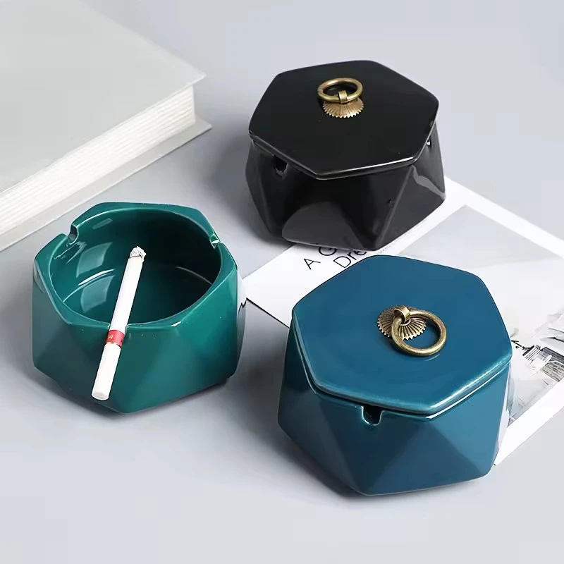 Creative Ceramic Ashtray Diamond Shaped Copper Buckle Storage Box with Lid Living Room Anti Fly Ash Home Decoration Accessories
Creative Ceramic Ashtray Diamond Shaped Copper Buckle Storage Box with Lid Living Room Anti Fly Ash Home Decoration Accessories