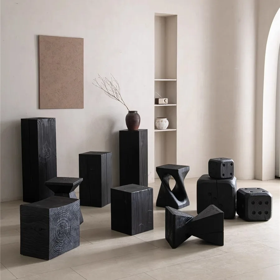 Wabi Sansan log black flower stand ornament base geometric square sofa side a few wooden pilesblack corner a fewstool
Wabi Sansan log black flower stand ornament base geometric square sofa side a few wooden pilesblack corner a fewstool