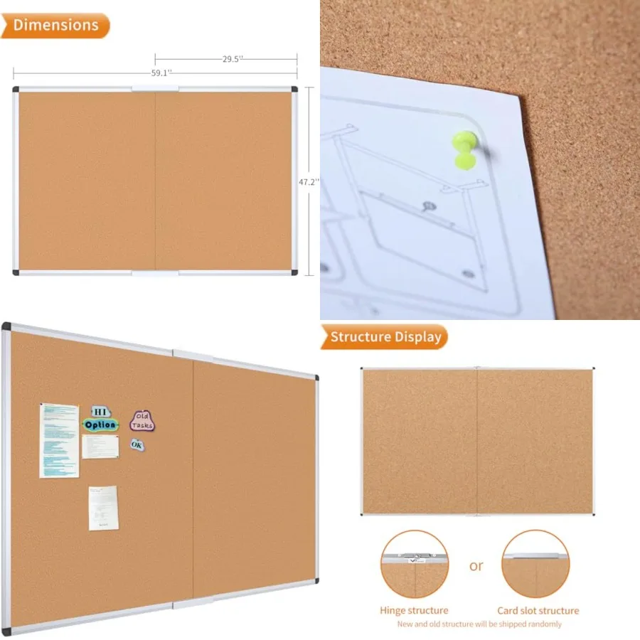 Large Cork Bulletin Board, Foldable Wall-Mounted Notice P Board with Silver Alumum Frame, for School Home Office - 5' 4' Corkbo
Large Cork Bulletin Board, Foldable Wall-Mounted Notice P Board with Silver Alumum Frame, for School Home Office - 5' 4' Corkbo