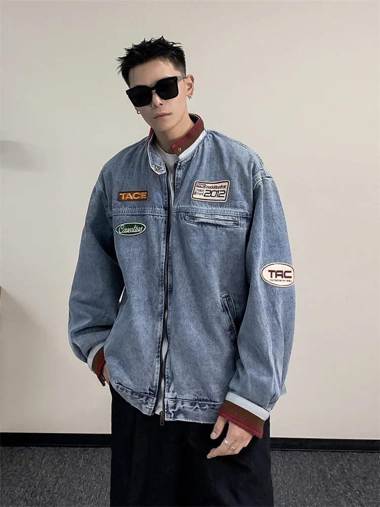 Модный американский ретро-комплект: мужская джинсовая куртка и мотоциклетный гоночный костюм с цветными вставками, воротником-стойкой, уличная повседневная спортивная одежда
Модный американский ретро-комплект: мужская джинсовая куртка и мотоциклетный гоночный костюм с цветными вставками, воротником-стойкой, уличная повседневная спортивная одежда