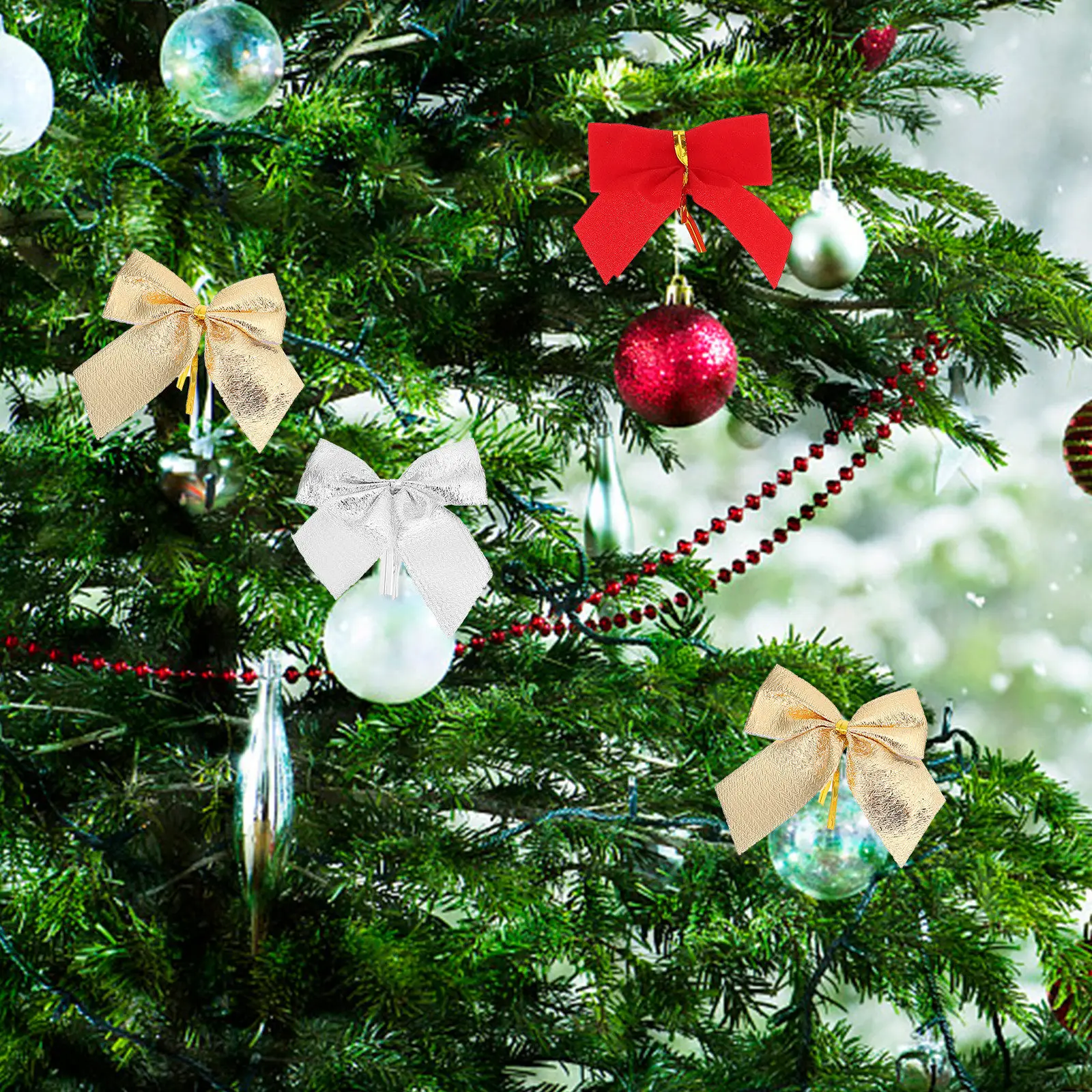180pcs Mini Bow Christmas Tree Decorations Craft Supplies Wedding Adornments Colorful Long Lasting Luster Holiday DIY
180pcs Mini Bow Christmas Tree Decorations Craft Supplies Wedding Adornments Colorful Long Lasting Luster Holiday DIY