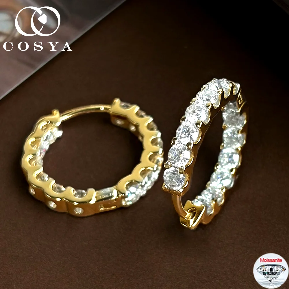 Серьги-кольца COSYA с муассанитом для женщин и мужчин, 2.6 карата, цвет D, серебро 925 пробы, сверкающие, роскошные, свадебные, ювелирные украшения, подарок
Серьги-кольца COSYA с муассанитом для женщин и мужчин, 2.6 карата, цвет D, серебро 925 пробы, сверкающие, роскошные, свадебные, ювелирные украшения, подарок