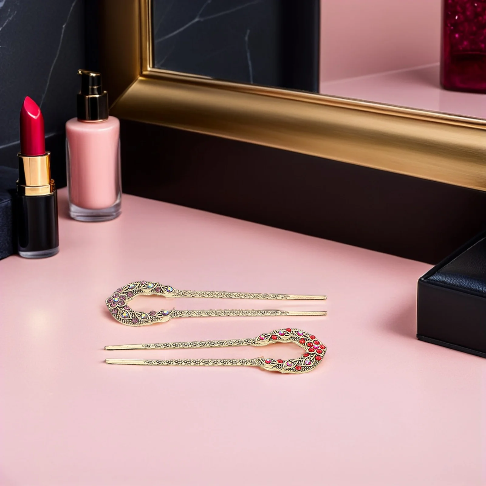 4 шт. заколки для волос для булочек, винтажные U-образные заколки для волос со стразами, женские легкие сплавы в китайском стиле в стиле ретро 
4 шт. заколки для волос для булочек, винтажные U-образные заколки для волос со стразами, женские легкие сплавы в китайском стиле в стиле ретро