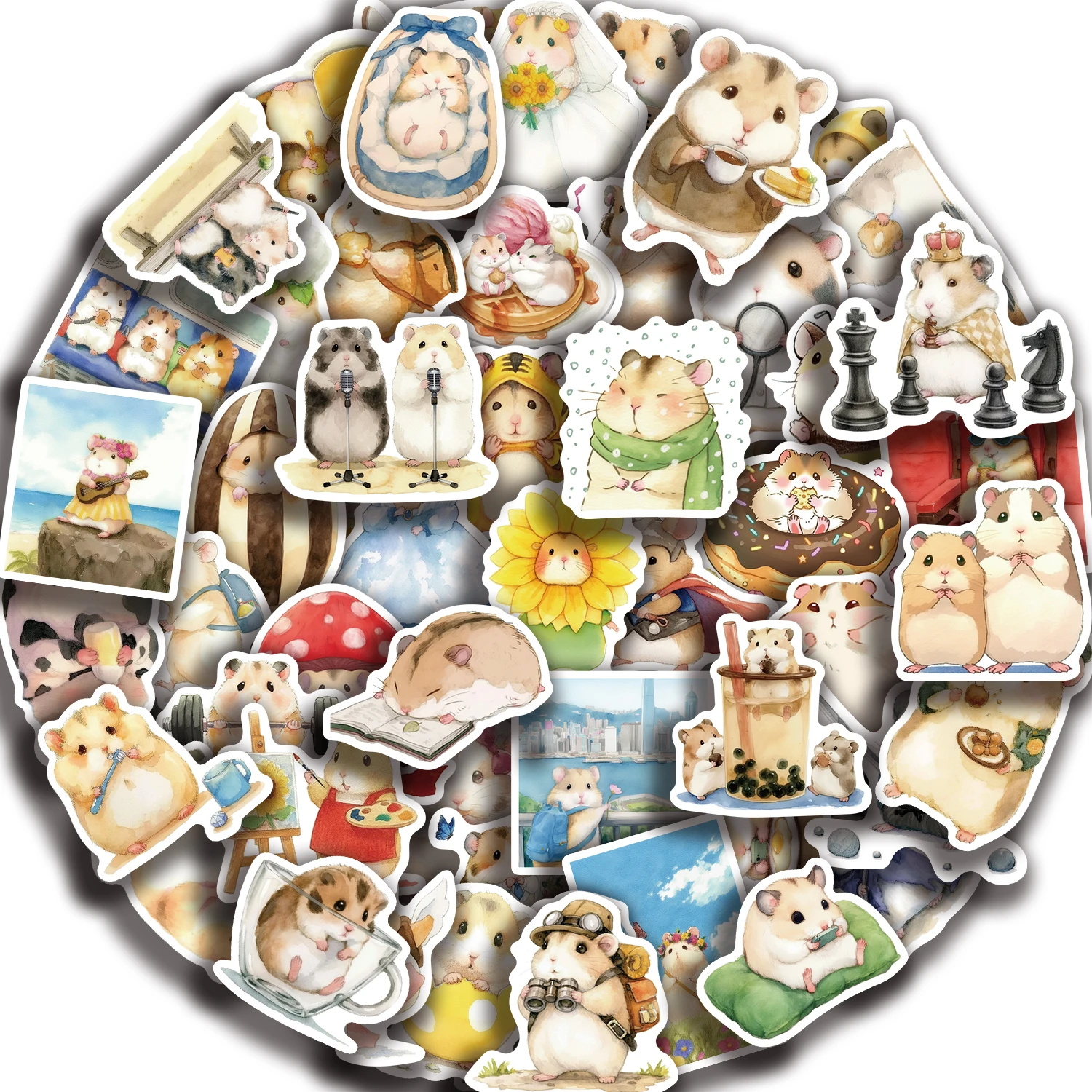55pcs Hello Cute Hamster Stickers Suitcase Skateboard Guitar DIY Laptop Waterproof Sticker Aesthetic PVC School Stationery
55pcs Hello Cute Hamster Stickers Suitcase Skateboard Guitar DIY Laptop Waterproof Sticker Aesthetic PVC School Stationery 