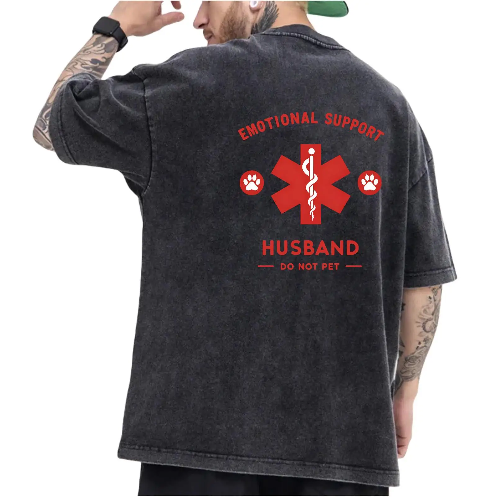 Men Washed Oversized Emotional Support Husband T-Shirt Funny Do Not Pet Graphic Tee Humorous Spouse Slogan Casual Gift Top
Men Washed Oversized Emotional Support Husband T-Shirt Funny Do Not Pet Graphic Tee Humorous Spouse Slogan Casual Gift Top