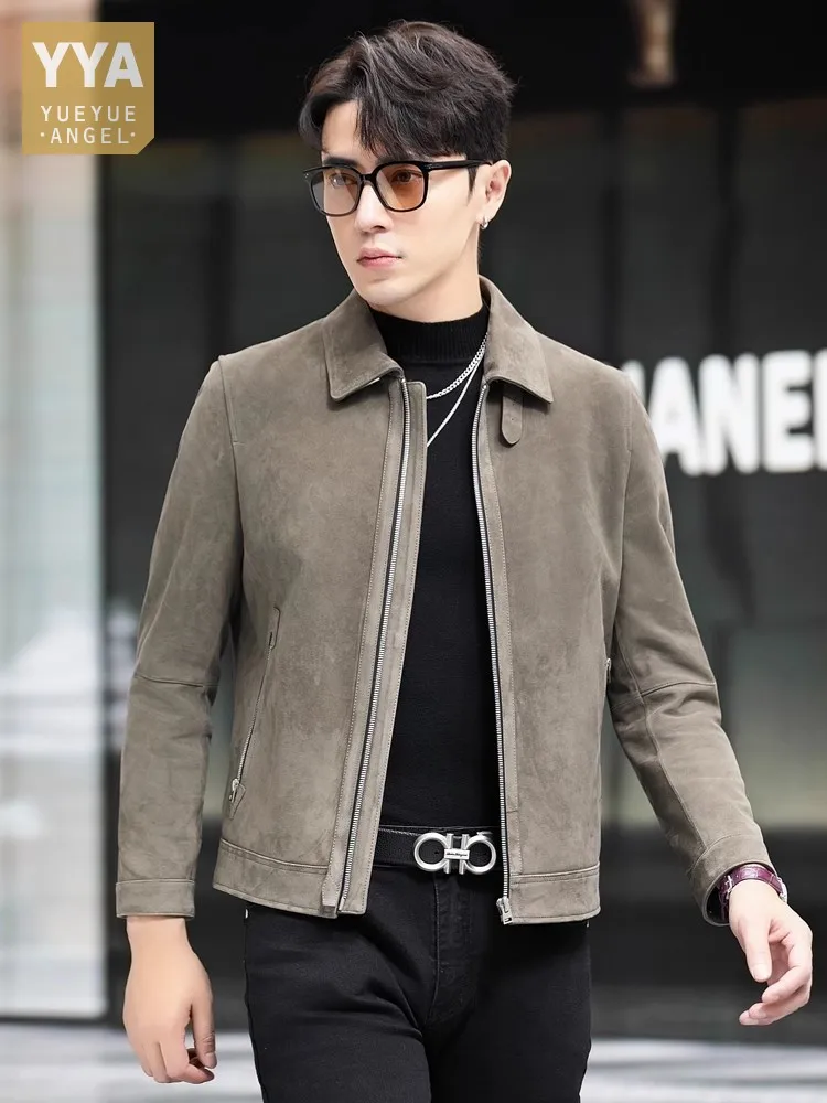 Luxury Mens Business Work Slim Fit Real Suede Leather Jacket Zipper Lapel Collar Genuine Leather Jacket Autumn Motorcycle Coats
Luxury Mens Business Work Slim Fit Real Suede Leather Jacket Zipper Lapel Collar Genuine Leather Jacket Autumn Motorcycle Coats