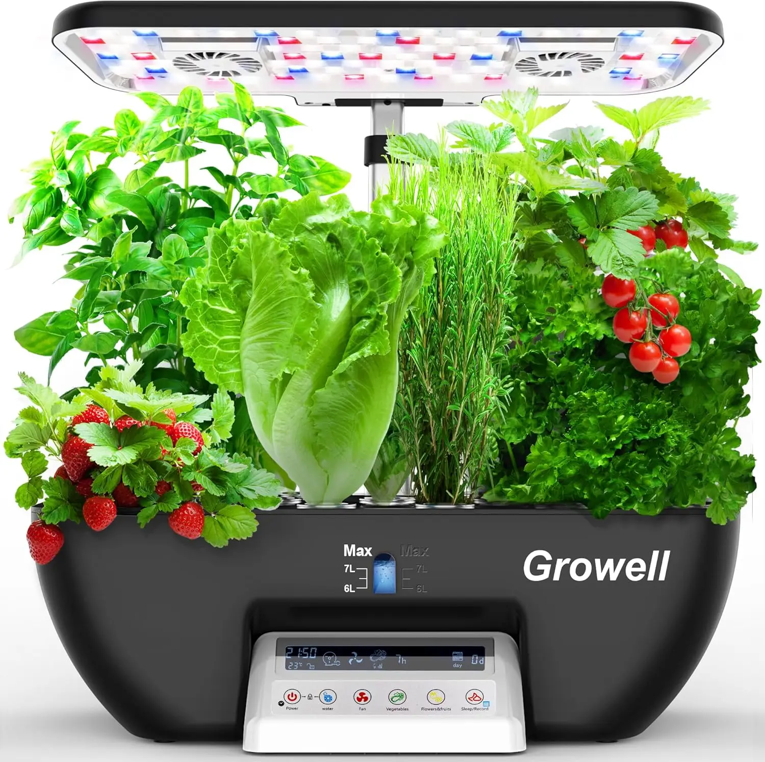 Indoor Hydroponics Growing System in Black & White, 17 Pods with Full-Spectrum Grow Lights, Fans, Water Pump and Auto Timer
Indoor Hydroponics Growing System in Black & White, 17 Pods with Full-Spectrum Grow Lights, Fans, Water Pump and Auto Timer