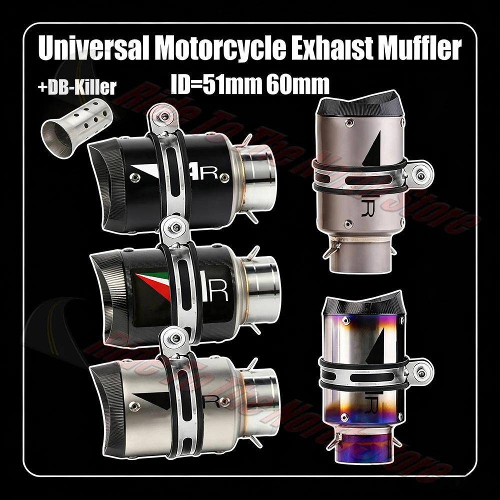 For Moto GP Escape Modify parts 51mm 60mm Inlet Universal Carbon Fiber Titanium AR Exhaust Muffler Tail Pipe DB-Killer Reduce
For Moto GP Escape Modify parts 51mm 60mm Inlet Universal Carbon Fiber Titanium AR Exhaust Muffler Tail Pipe DB-Killer Reduce