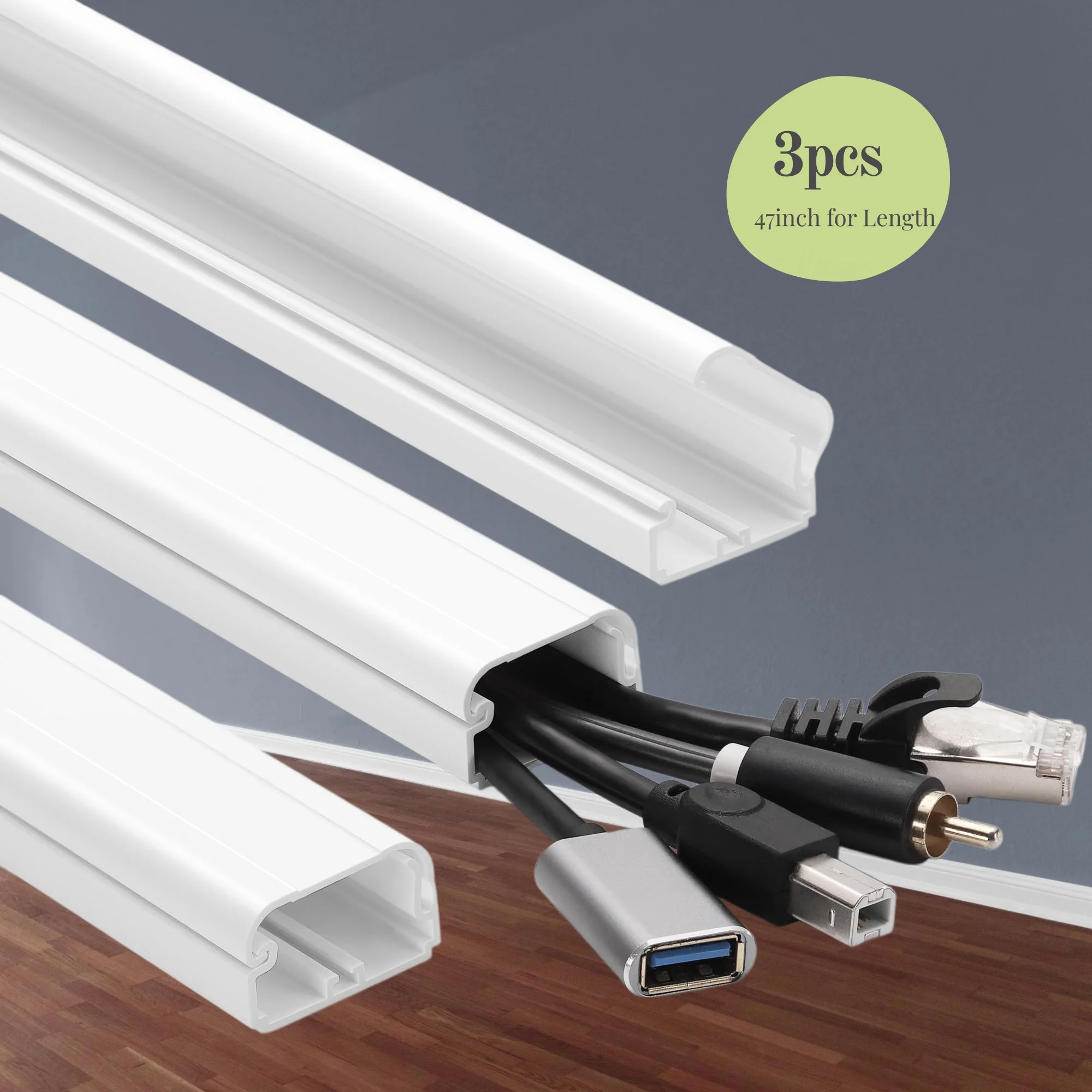 3 pcs TV Cord Cover for Wall, 47 inch Cable Concealer, Cord Hider for Wall Mounted TV, Paintable Wall Cable Cover to Hide Wire
3 pcs TV Cord Cover for Wall, 47 inch Cable Concealer, Cord Hider for Wall Mounted TV, Paintable Wall Cable Cover to Hide Wire
