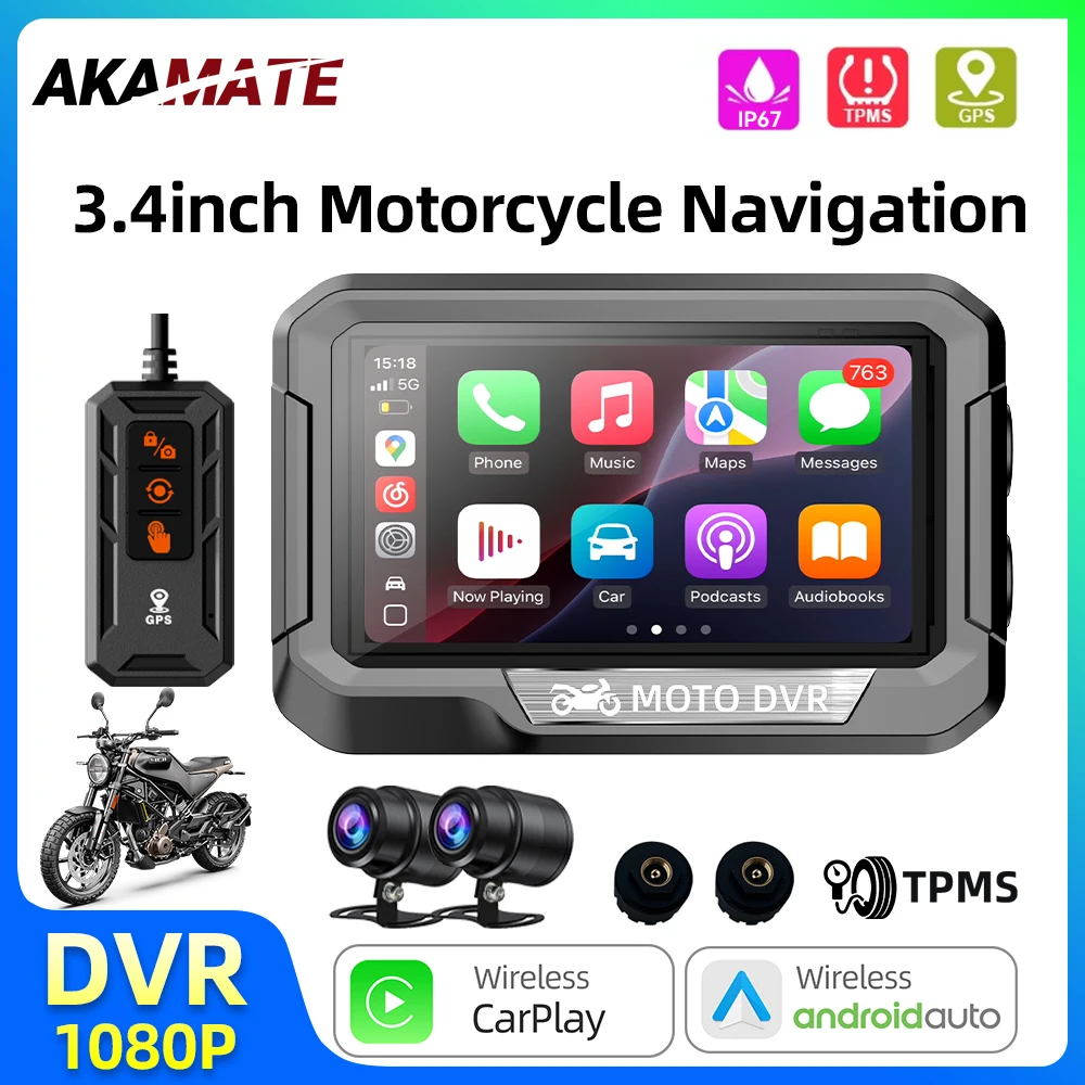 3.4Inch Motorcycle Navigation Monitor CarPlay Android Auto Bluetooth Waterproof Portable HD Digital Display Motor CPS Screen
3.4Inch Motorcycle Navigation Monitor CarPlay Android Auto Bluetooth Waterproof Portable HD Digital Display Motor CPS Screen